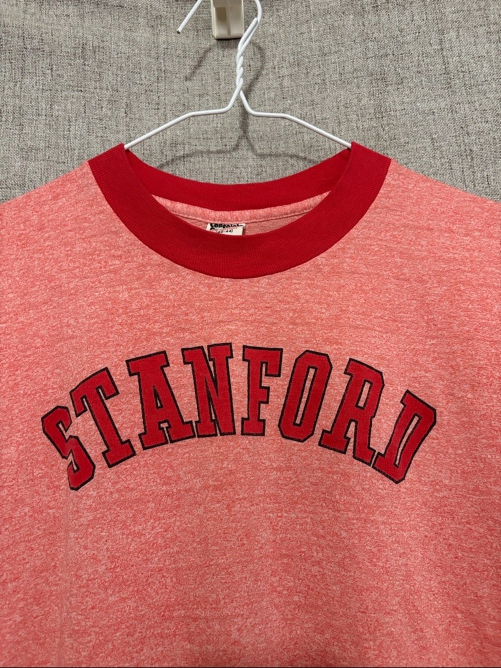 Vintage 80’s Stanford Collegiate Lettering Single Stitch Ringer Tee Made in USA - Picture 2 of 10